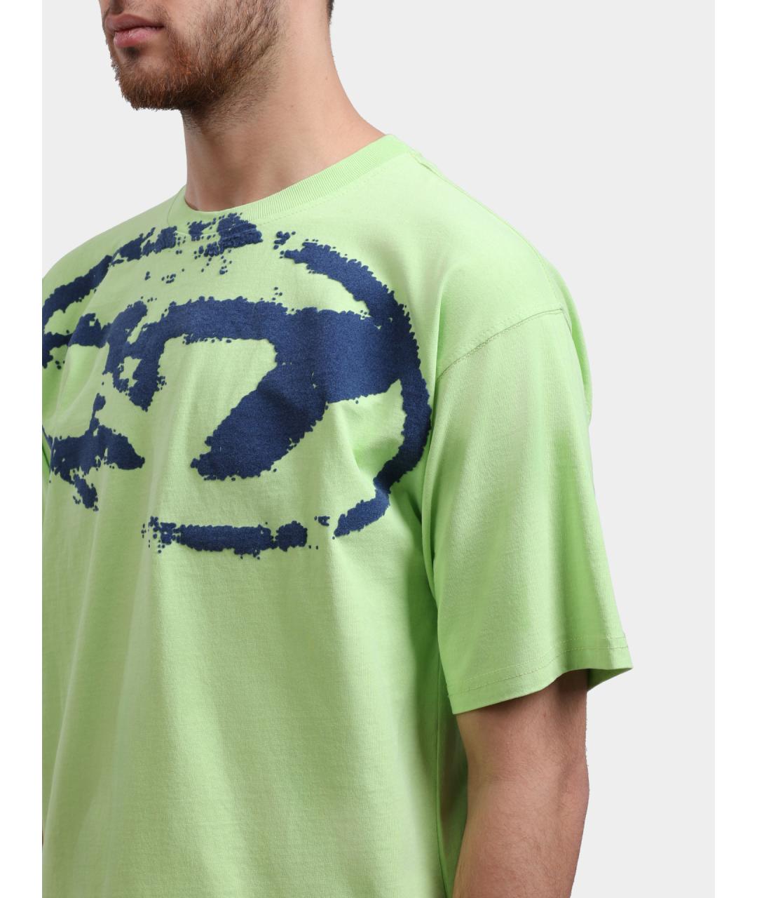 DIESEL Зеленая хлопковая футболка, фото 4