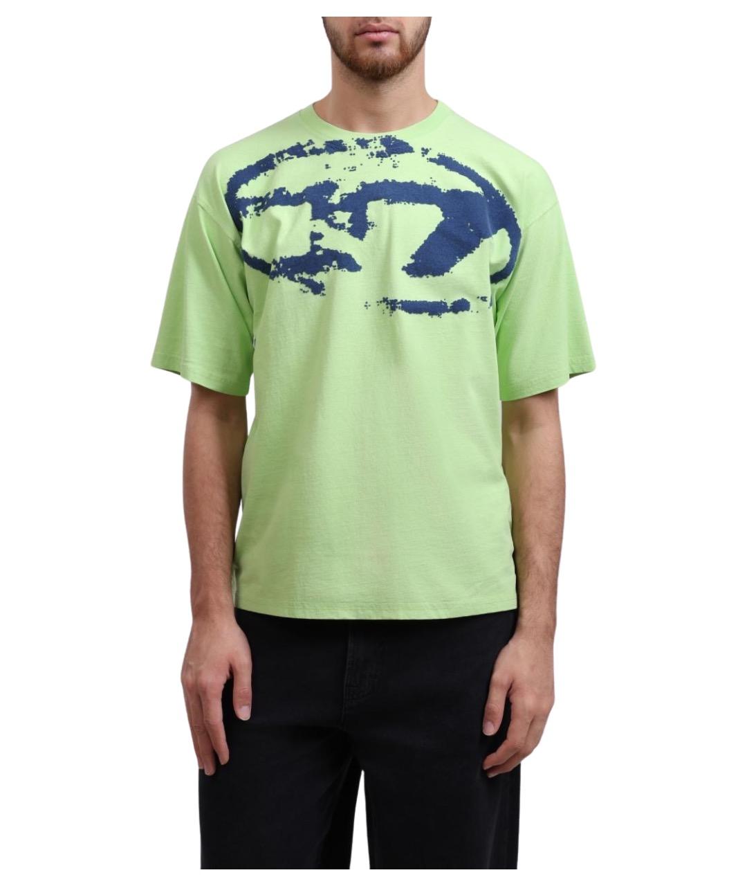 DIESEL Зеленая хлопковая футболка, фото 1