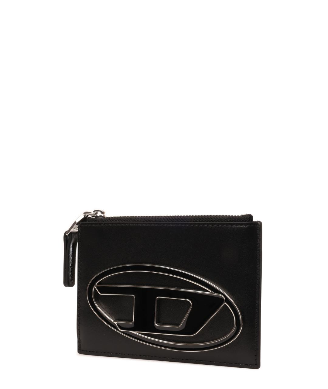 DIESEL Черный кожаный кошелек, фото 2