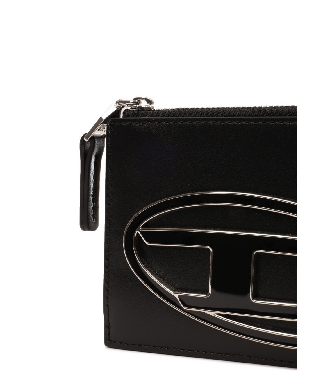 DIESEL Черный кожаный кошелек, фото 4