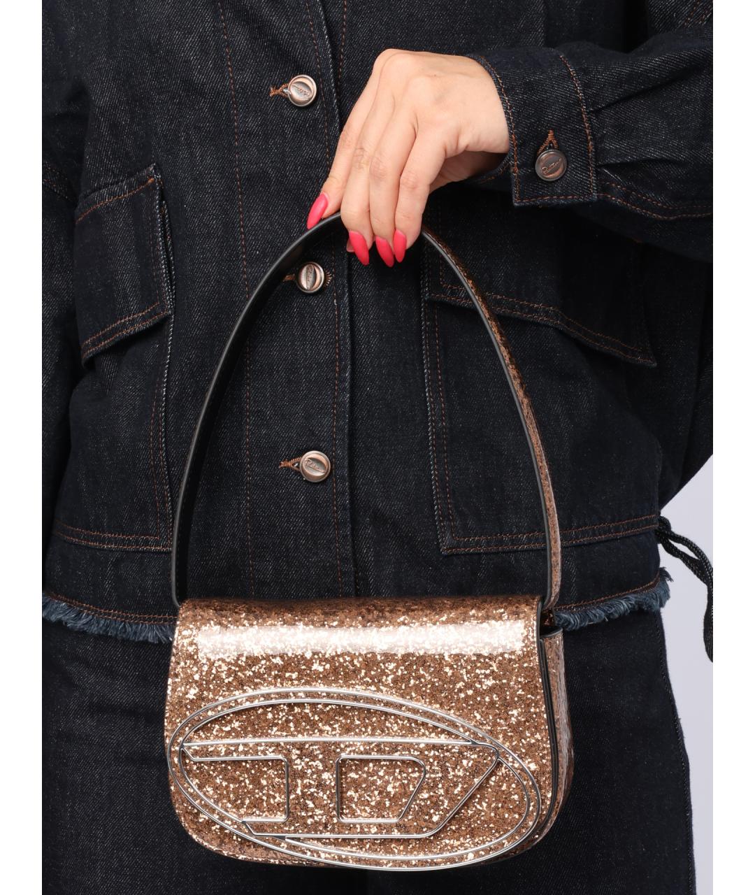 DIESEL Золотая сумка через плечо, фото 6