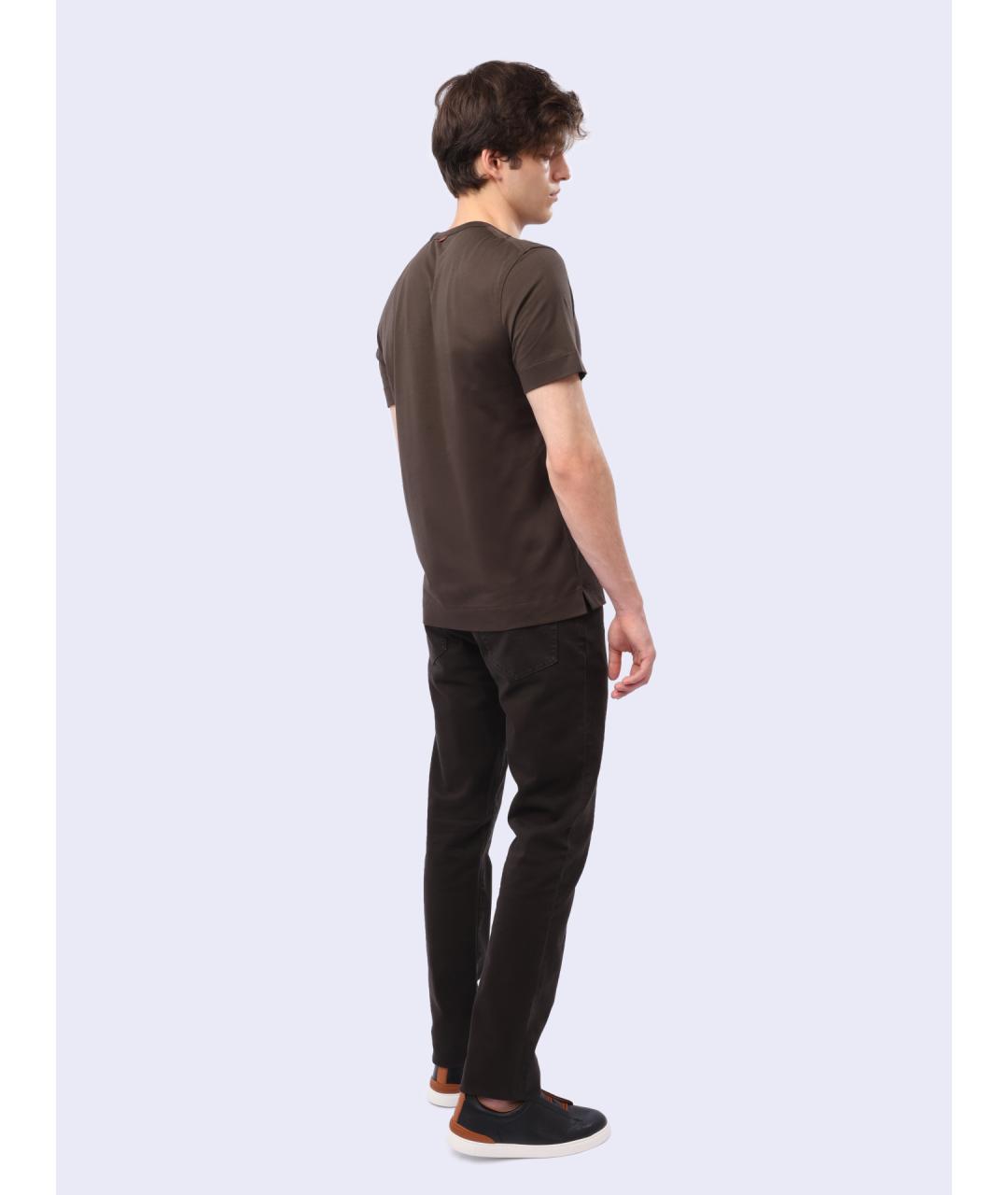 ZEGNA Коричневые прямые джинсы, фото 3