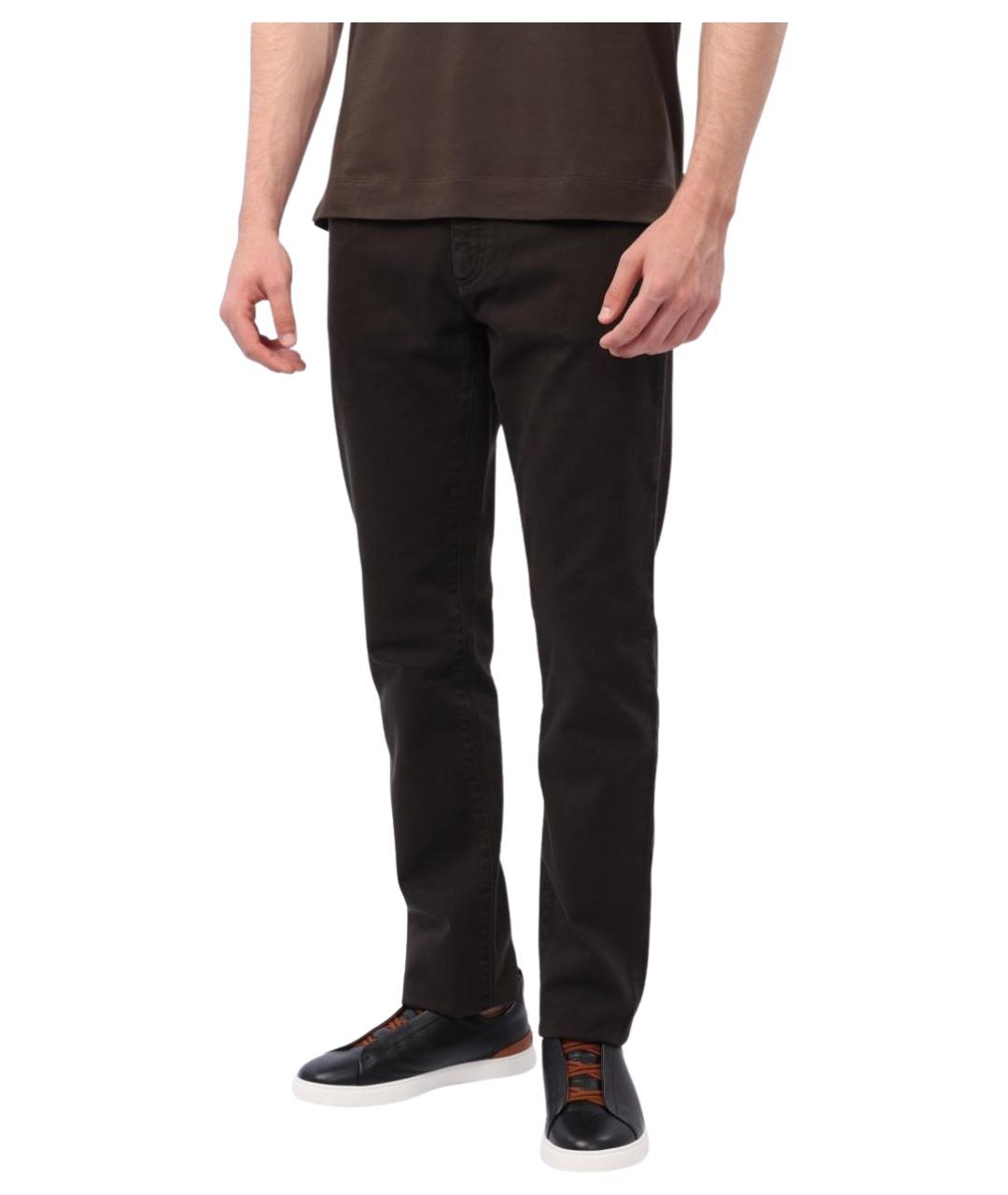 ZEGNA Коричневые прямые джинсы, фото 1