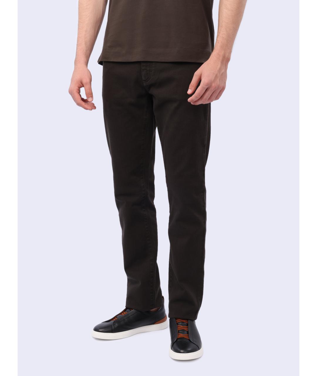 ZEGNA Коричневые прямые джинсы, фото 6