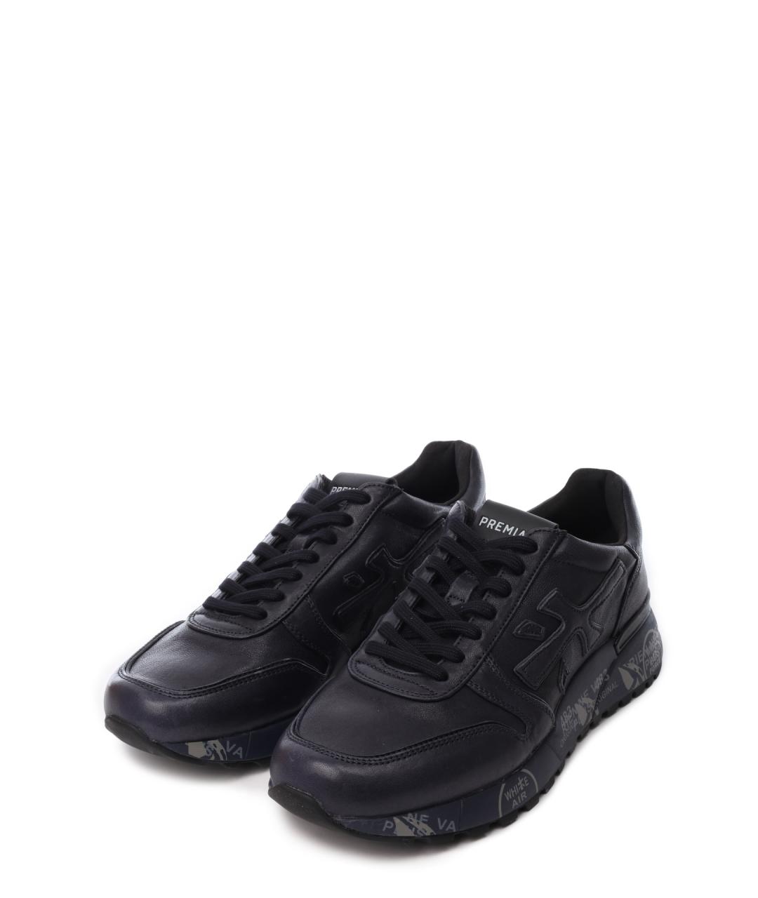 PREMIATA Черные кожаные низкие кроссовки / кеды, фото 2