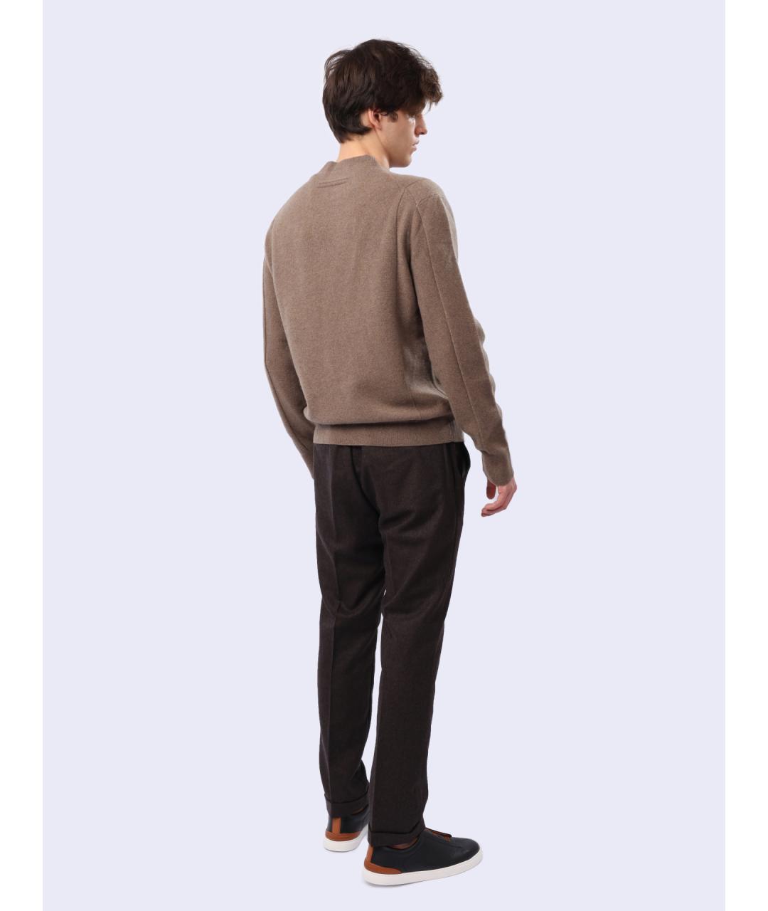 ZEGNA Коричневый шерстяной джемпер / свитер, фото 4