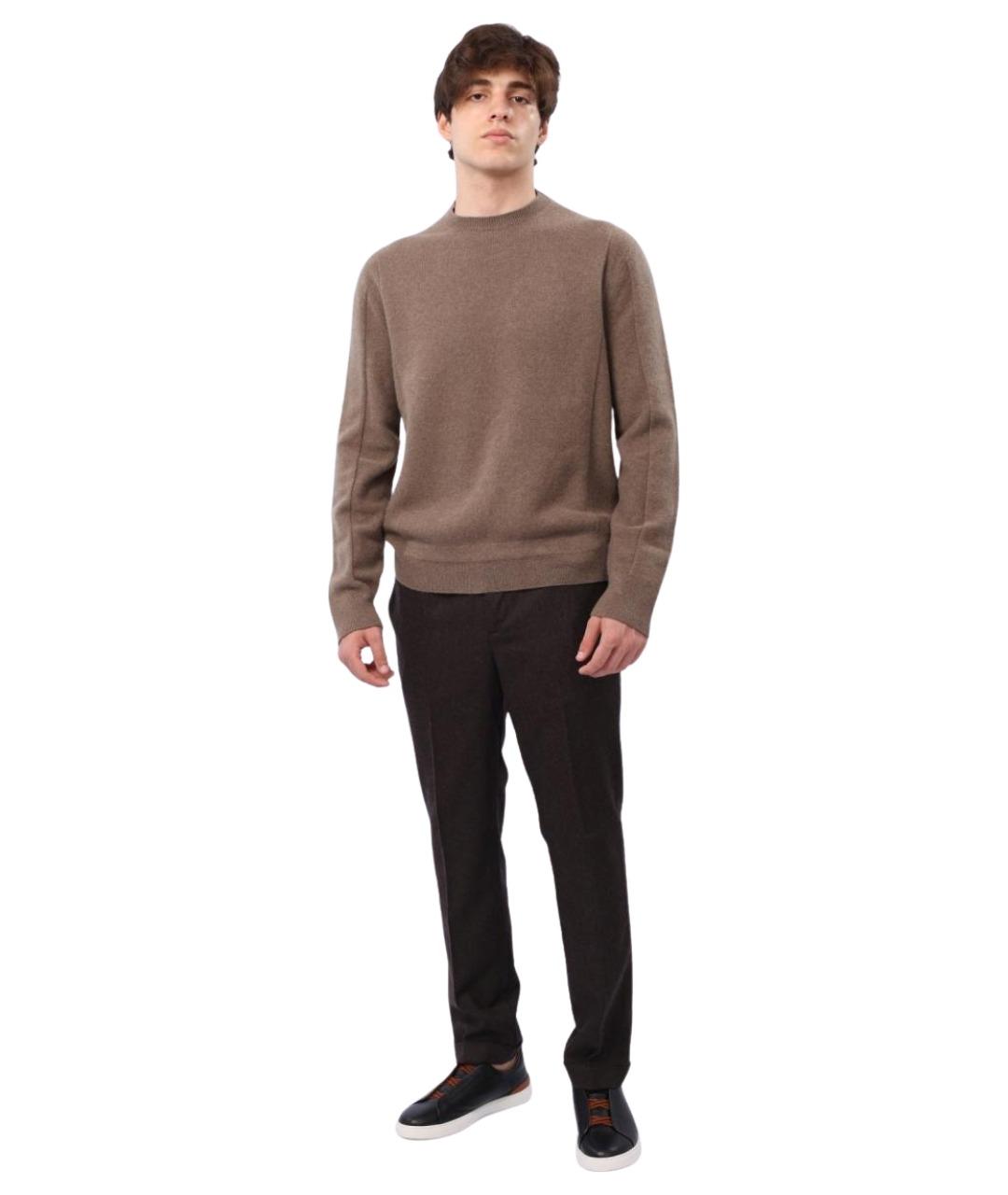 ZEGNA Коричневый шерстяной джемпер / свитер, фото 1