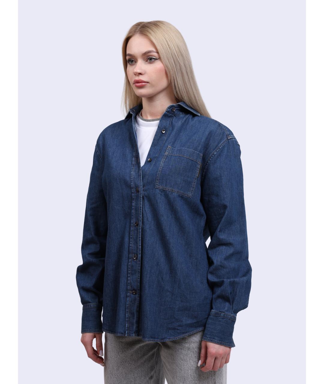 BRUNELLO CUCINELLI Синяя рубашка, фото 3