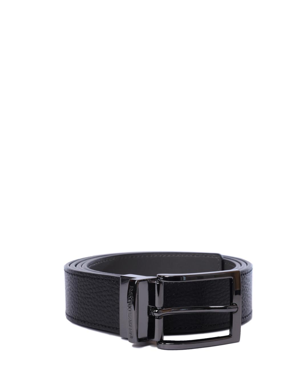 EMPORIO ARMANI Черный кожаный ремень, фото 1