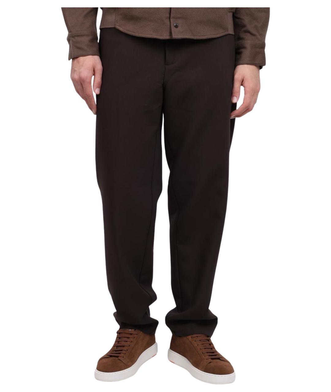 EMPORIO ARMANI Коричневые повседневные брюки, фото 1