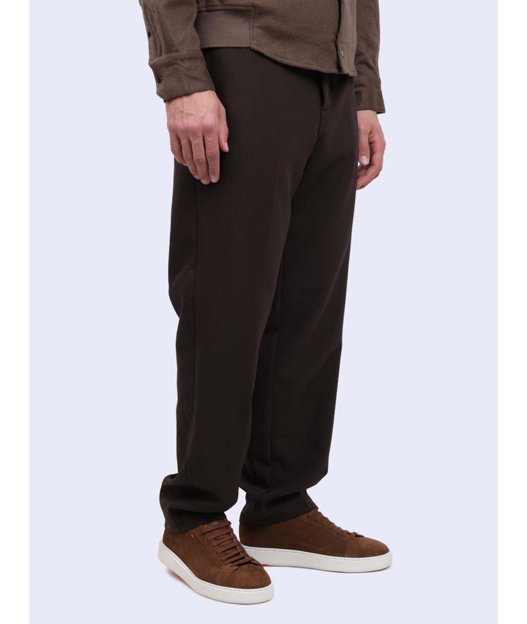 EMPORIO ARMANI Коричневые повседневные брюки, фото 3