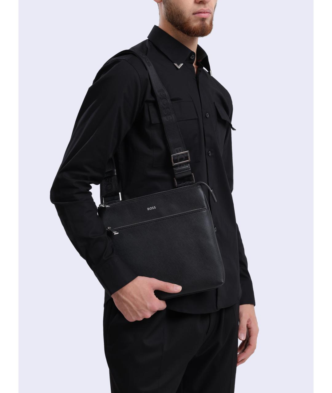 HUGO BOSS Кожаная сумка на плечо, фото 2