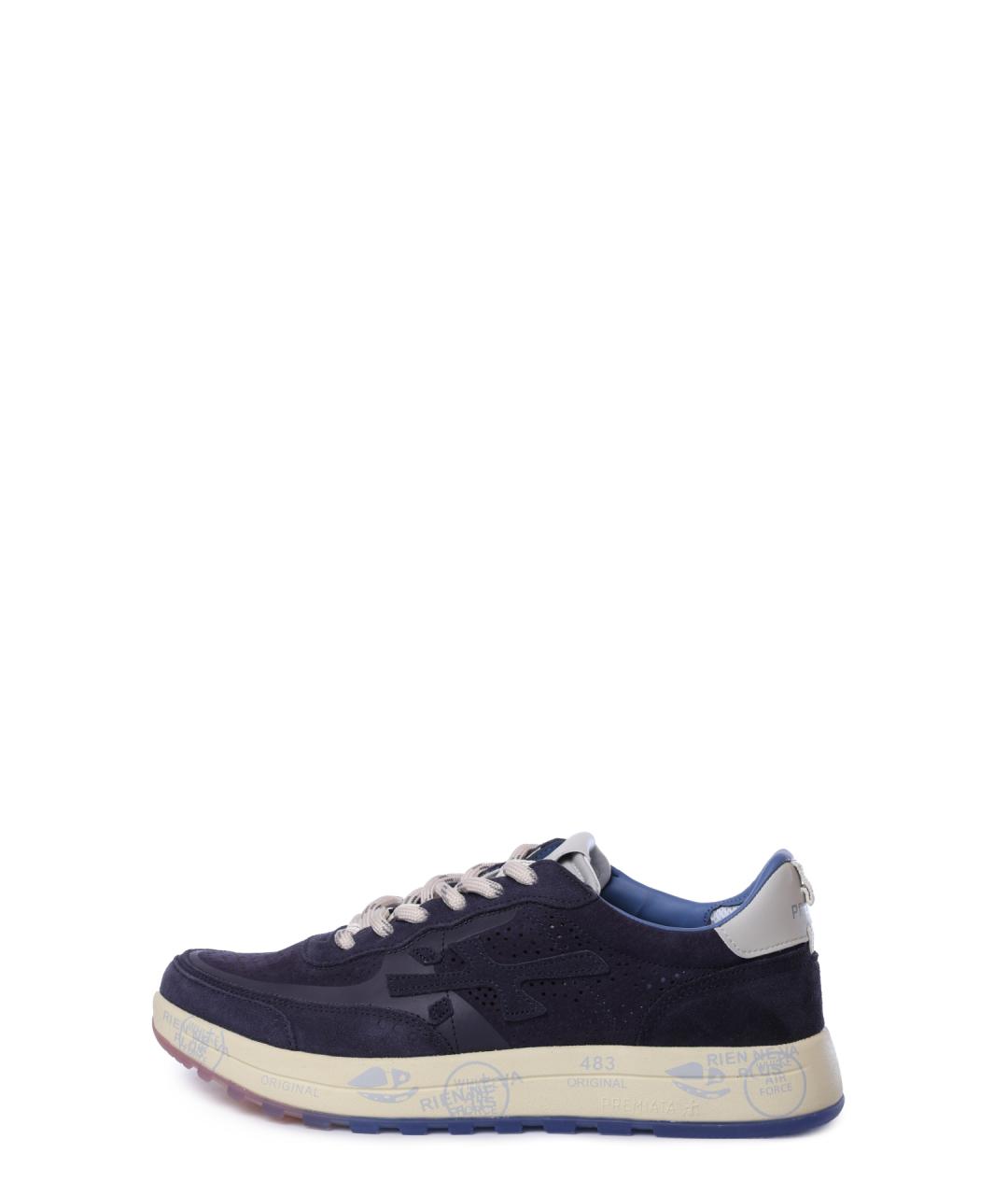 PREMIATA Темно-синие замшевые низкие кроссовки / кеды, фото 6