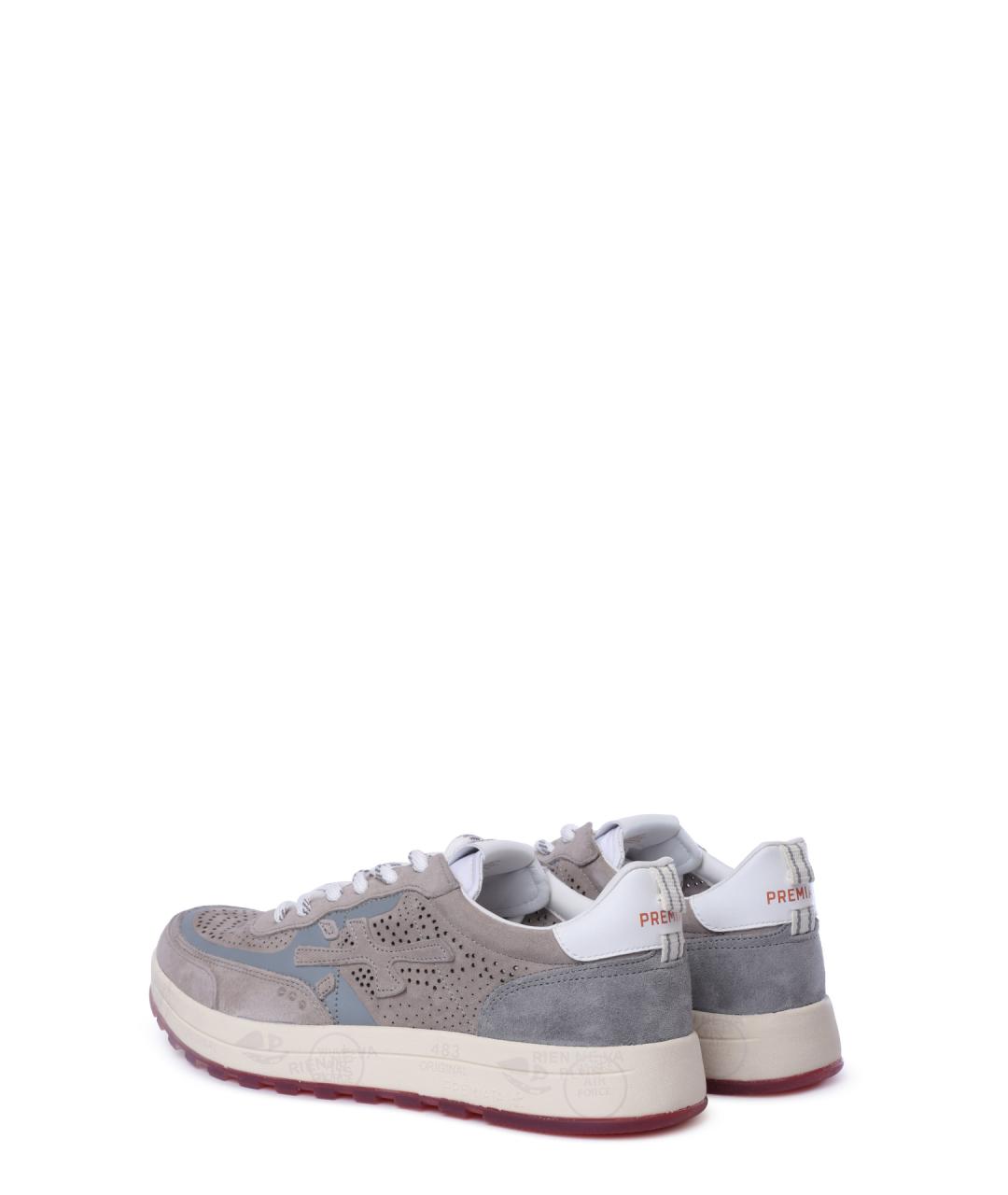 PREMIATA Серые замшевые низкие кроссовки / кеды, фото 5