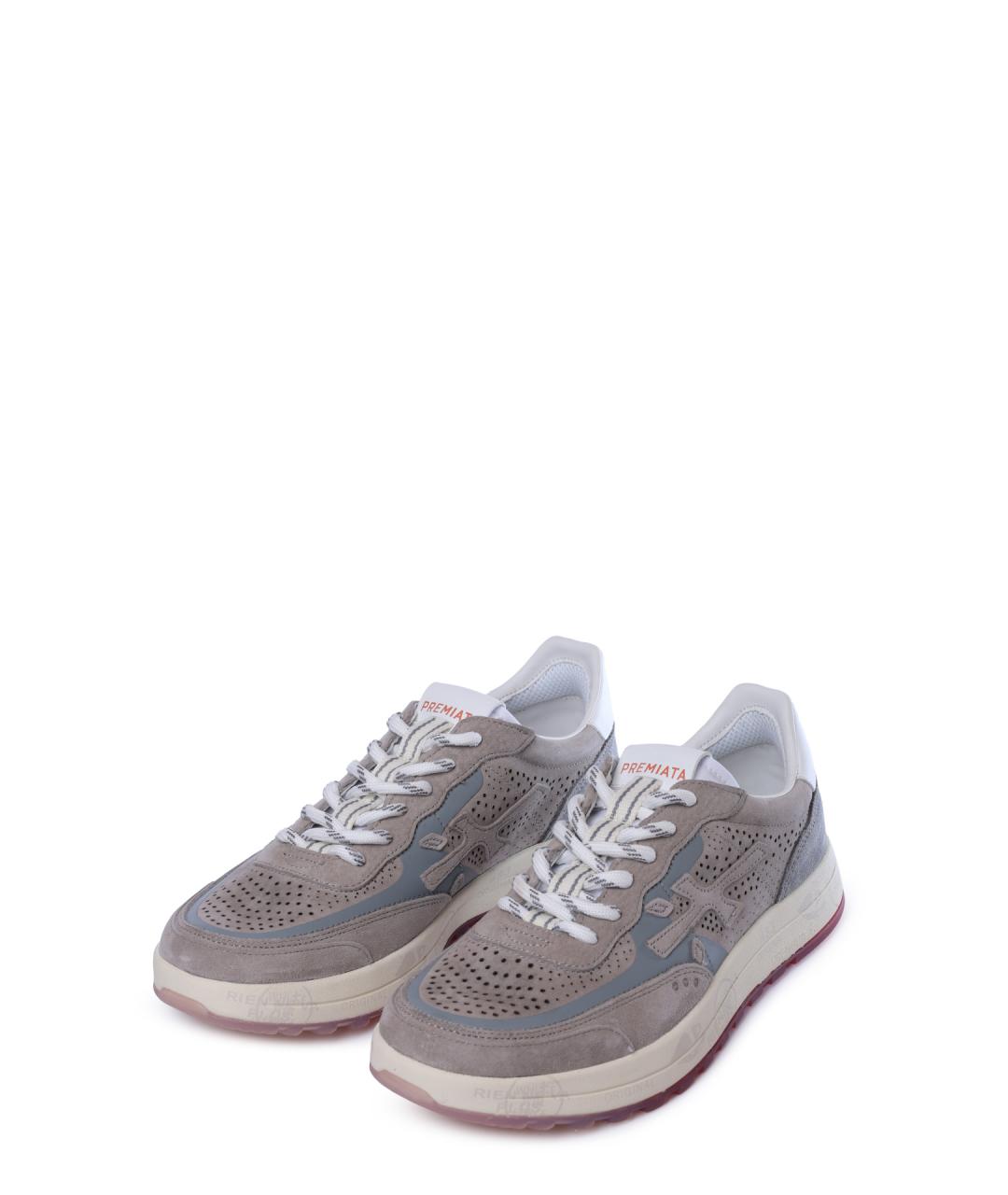 PREMIATA Серые замшевые низкие кроссовки / кеды, фото 2