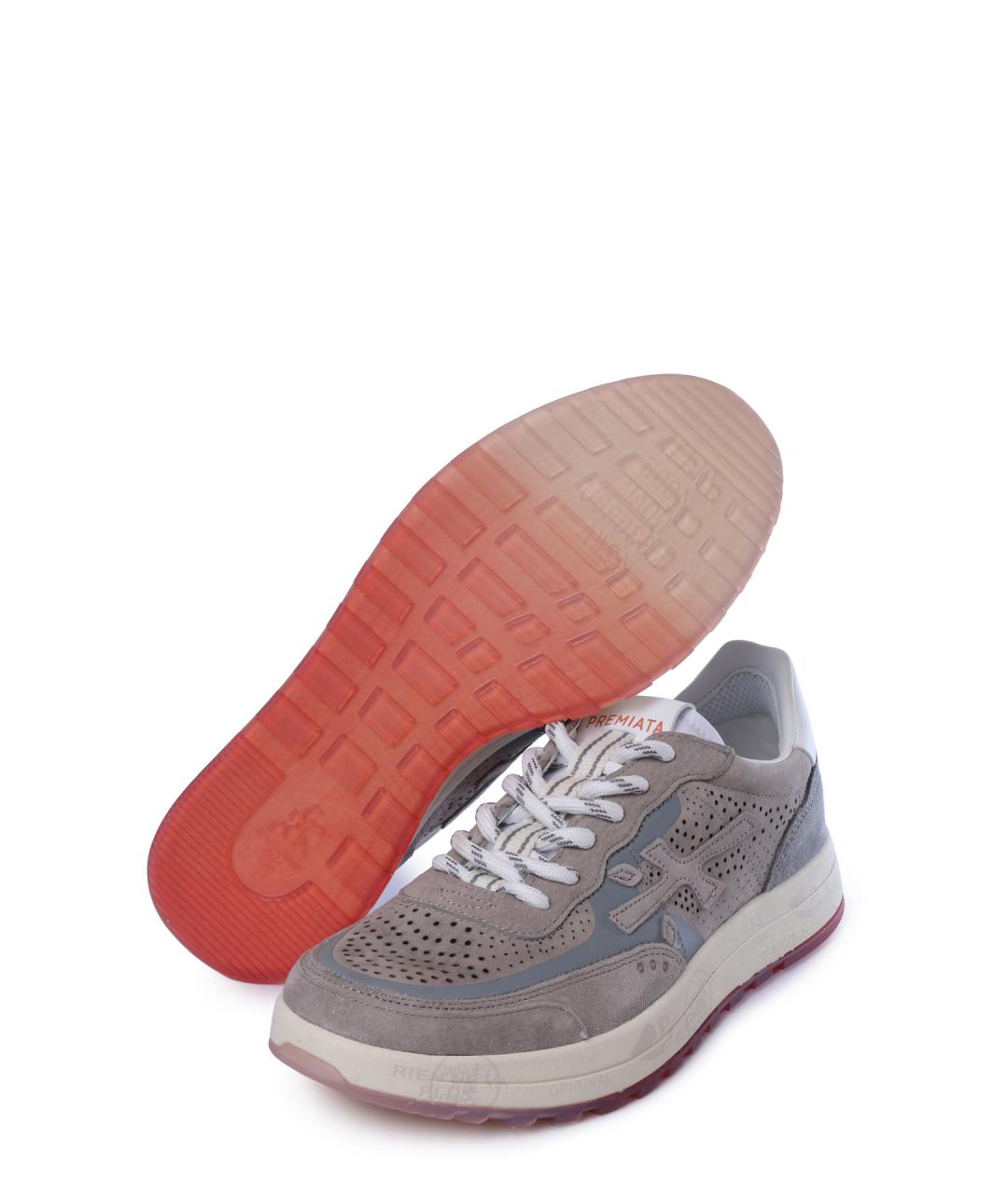 PREMIATA Серые замшевые низкие кроссовки / кеды, фото 4