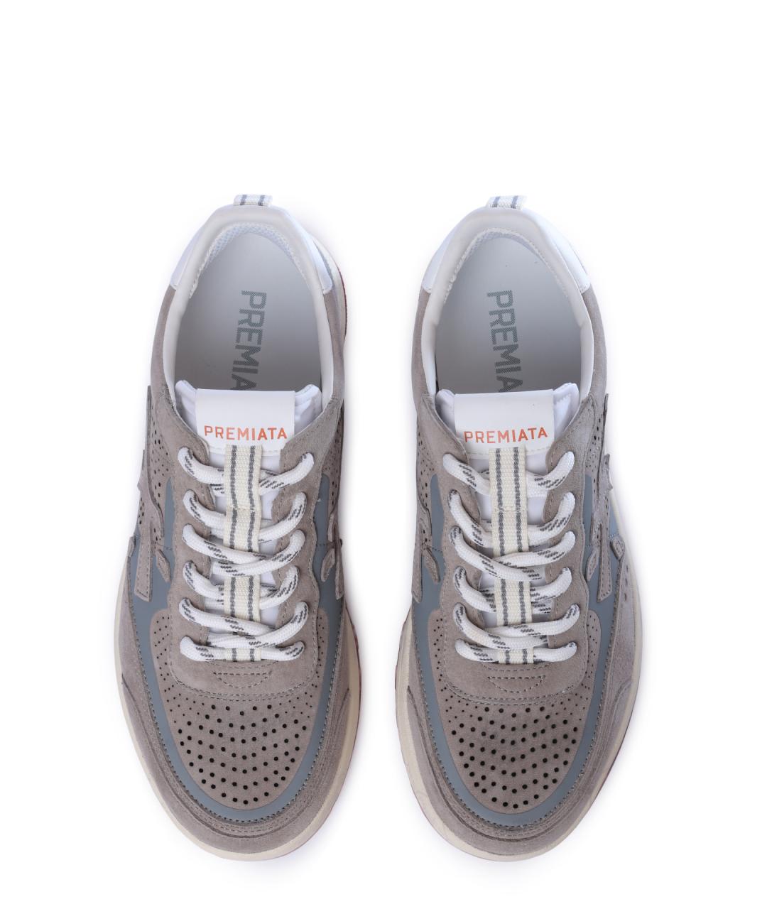 PREMIATA Серые замшевые низкие кроссовки / кеды, фото 3