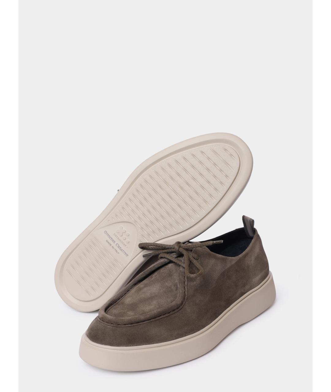 OFFICINE CREATIVE Серые замшевые низкие ботинки, фото 4