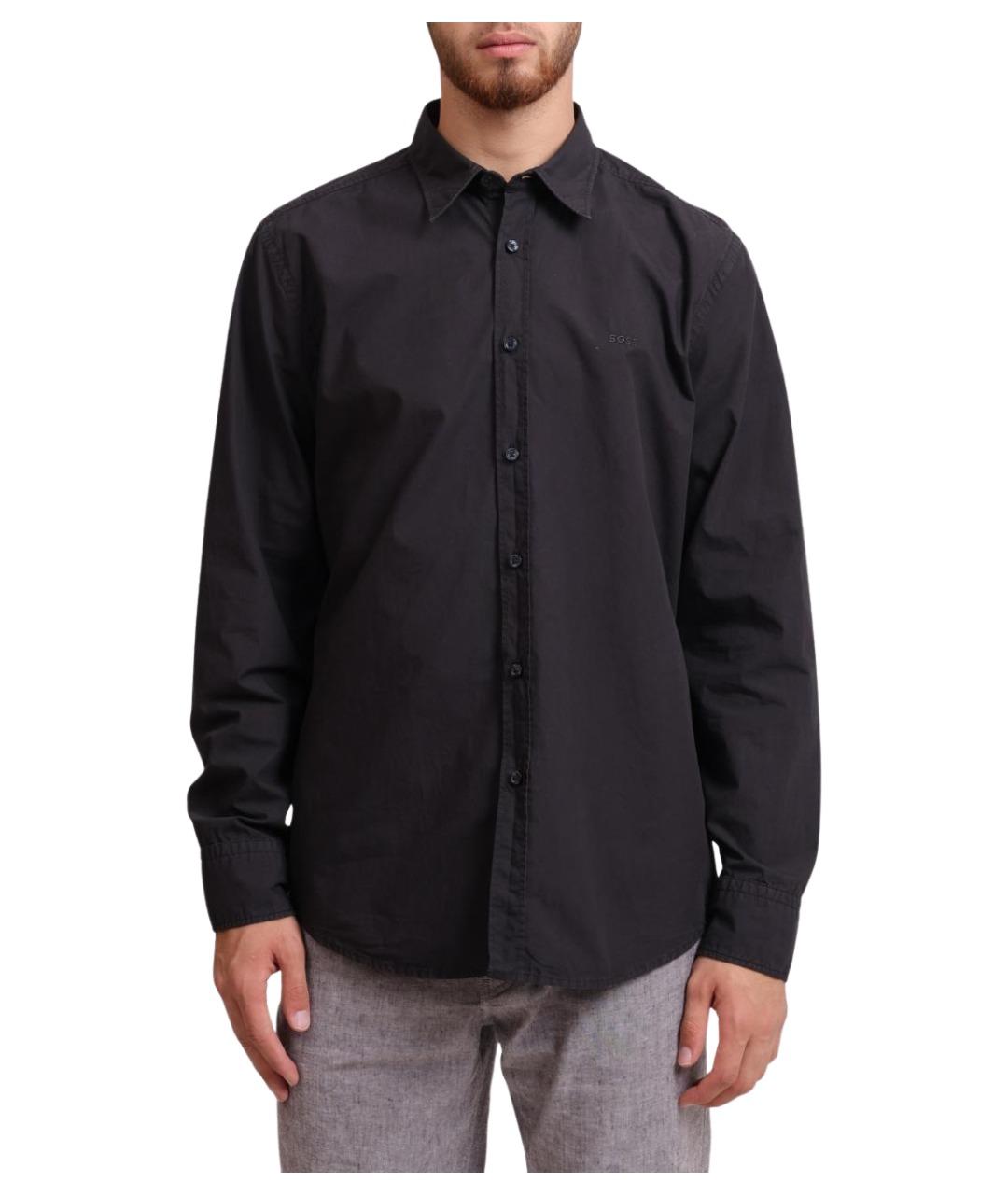 HUGO BOSS Черная хлопковая кэжуал рубашка, фото 1