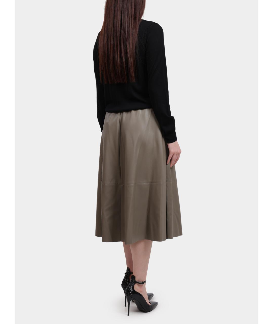 LIU JO Хаки юбка миди, фото 5