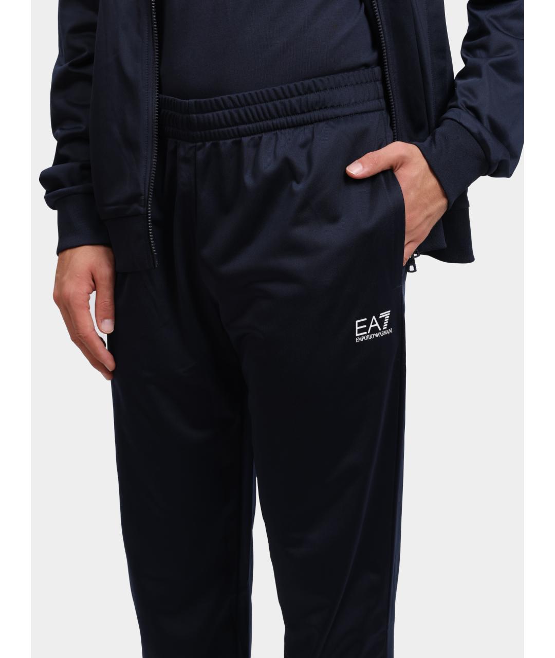 EA7 Темно-синий полиэстеровый спортивный костюм, фото 5