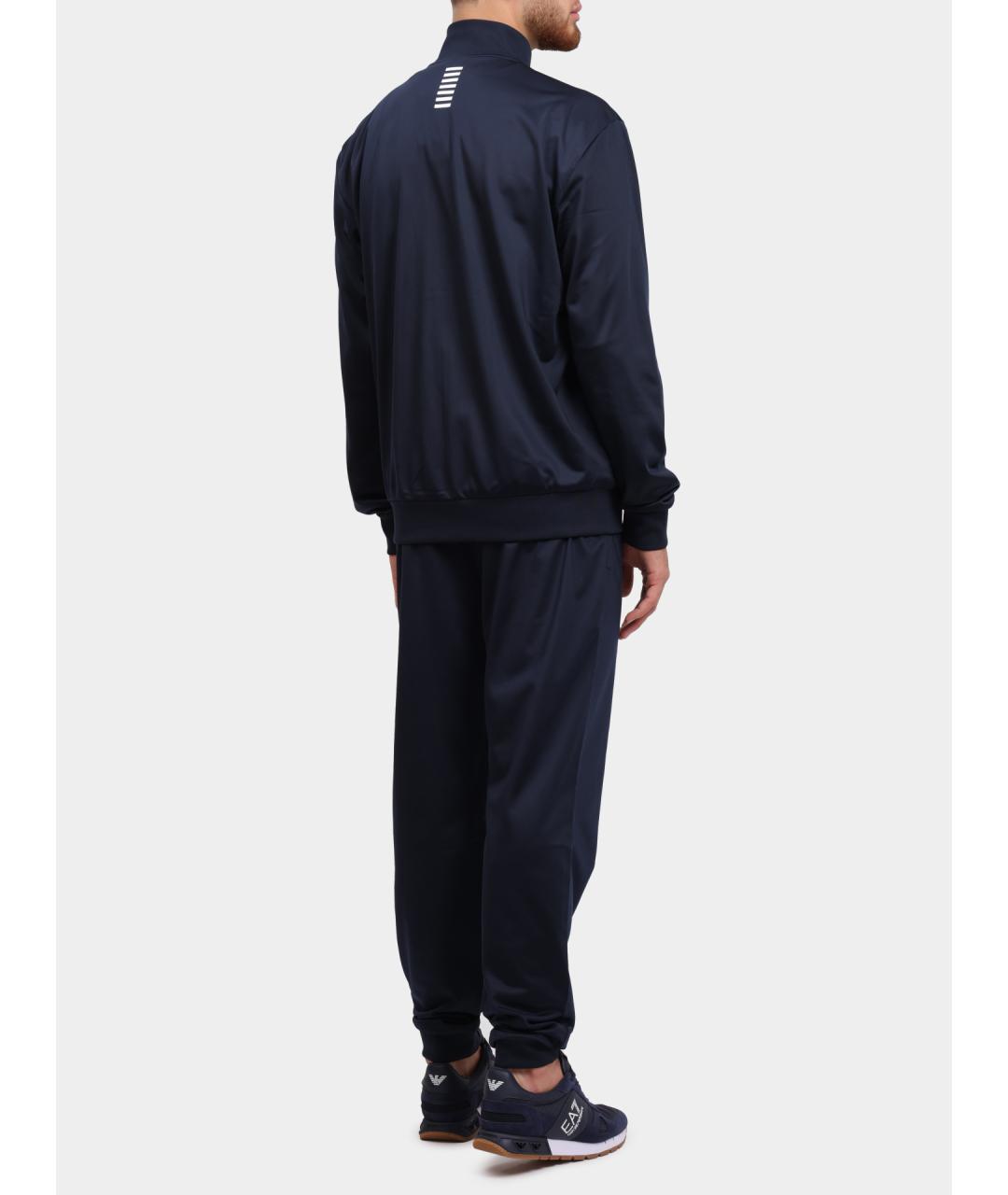 EA7 Темно-синий полиэстеровый спортивный костюм, фото 6