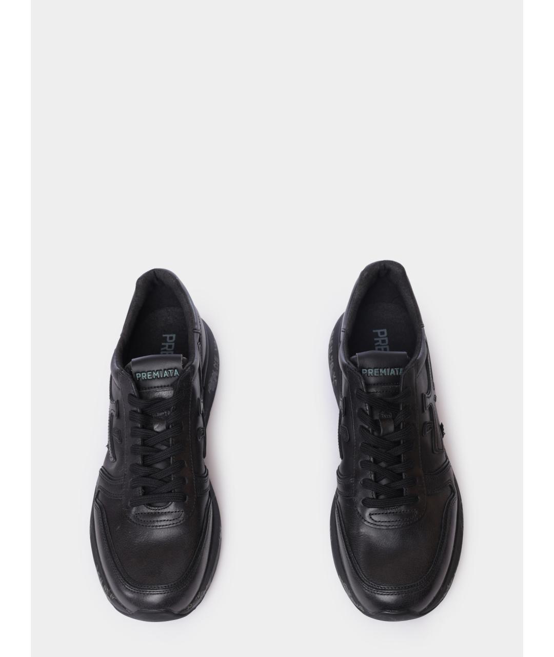 PREMIATA Черные кожаные низкие кроссовки / кеды, фото 3