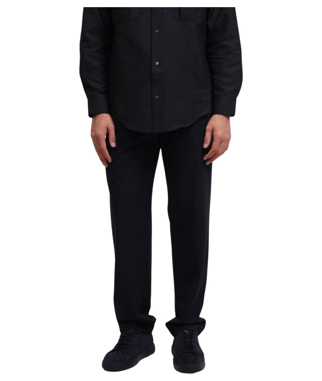 EMPORIO ARMANI Темно-синие повседневные брюки, фото 1