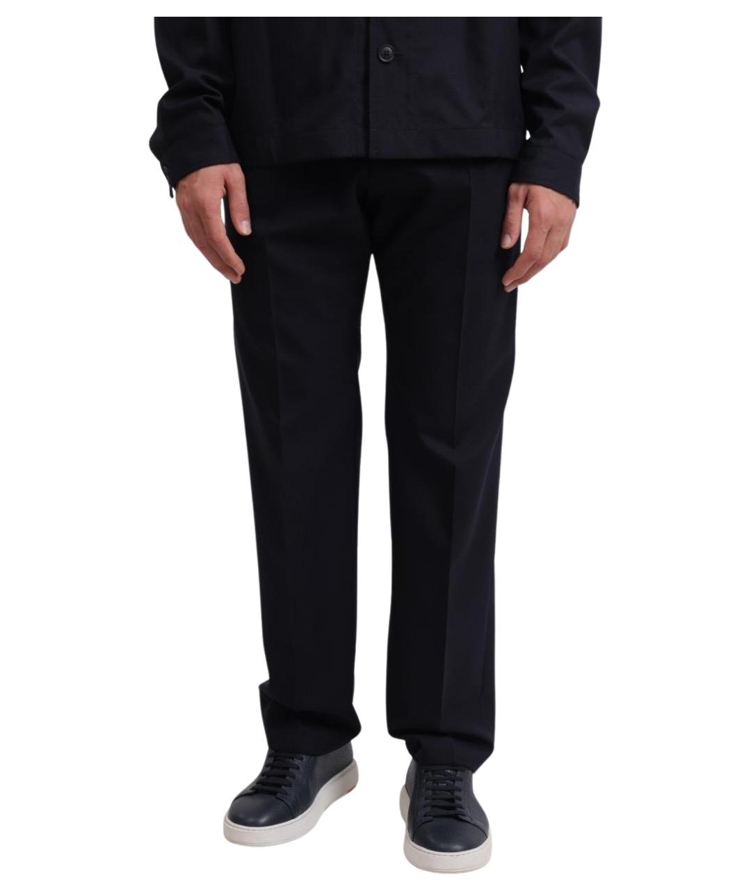 HUGO BOSS Темно-синие шерстяные повседневные брюки, фото 1