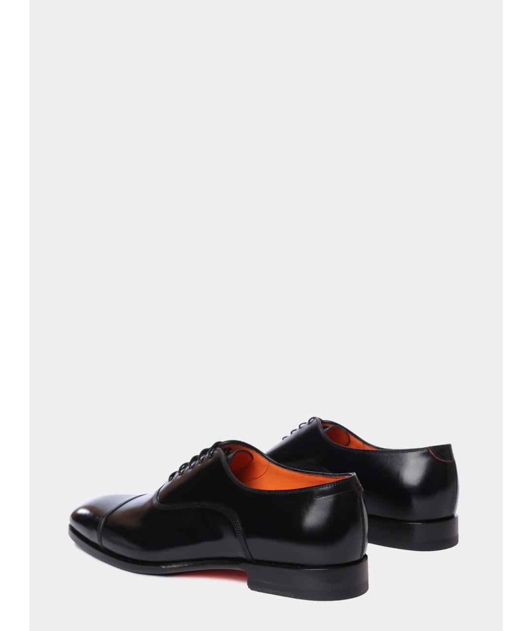 SANTONI Черные кожаные туфли, фото 5