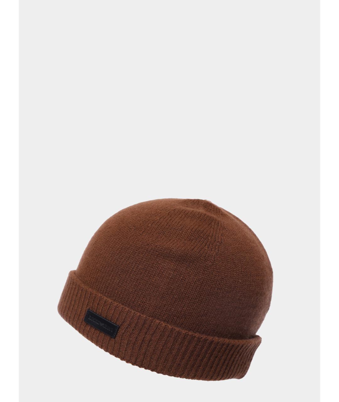 EMPORIO ARMANI Коричневая шапка, фото 2