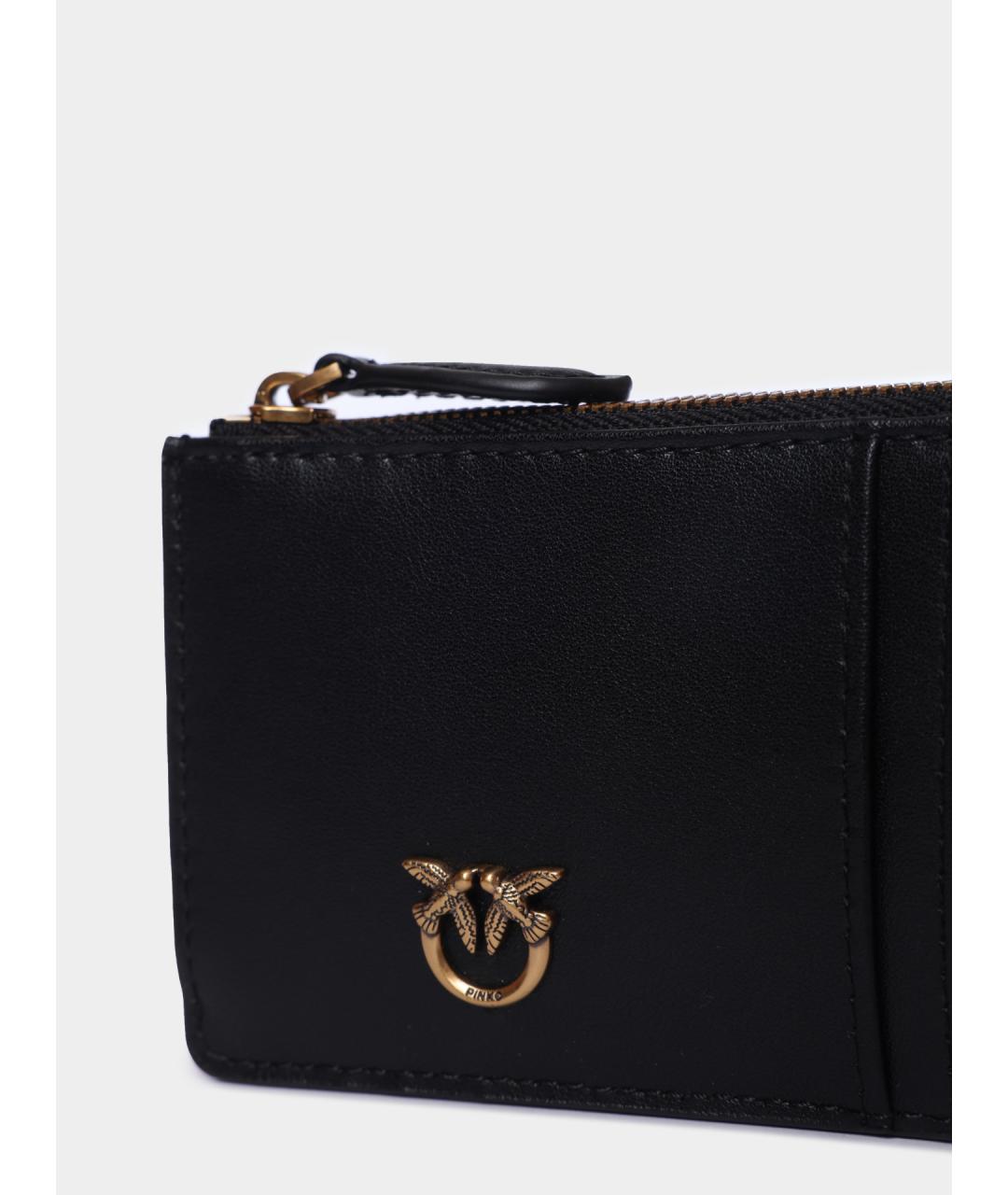 PINKO Черный кожаный кардхолдер, фото 4