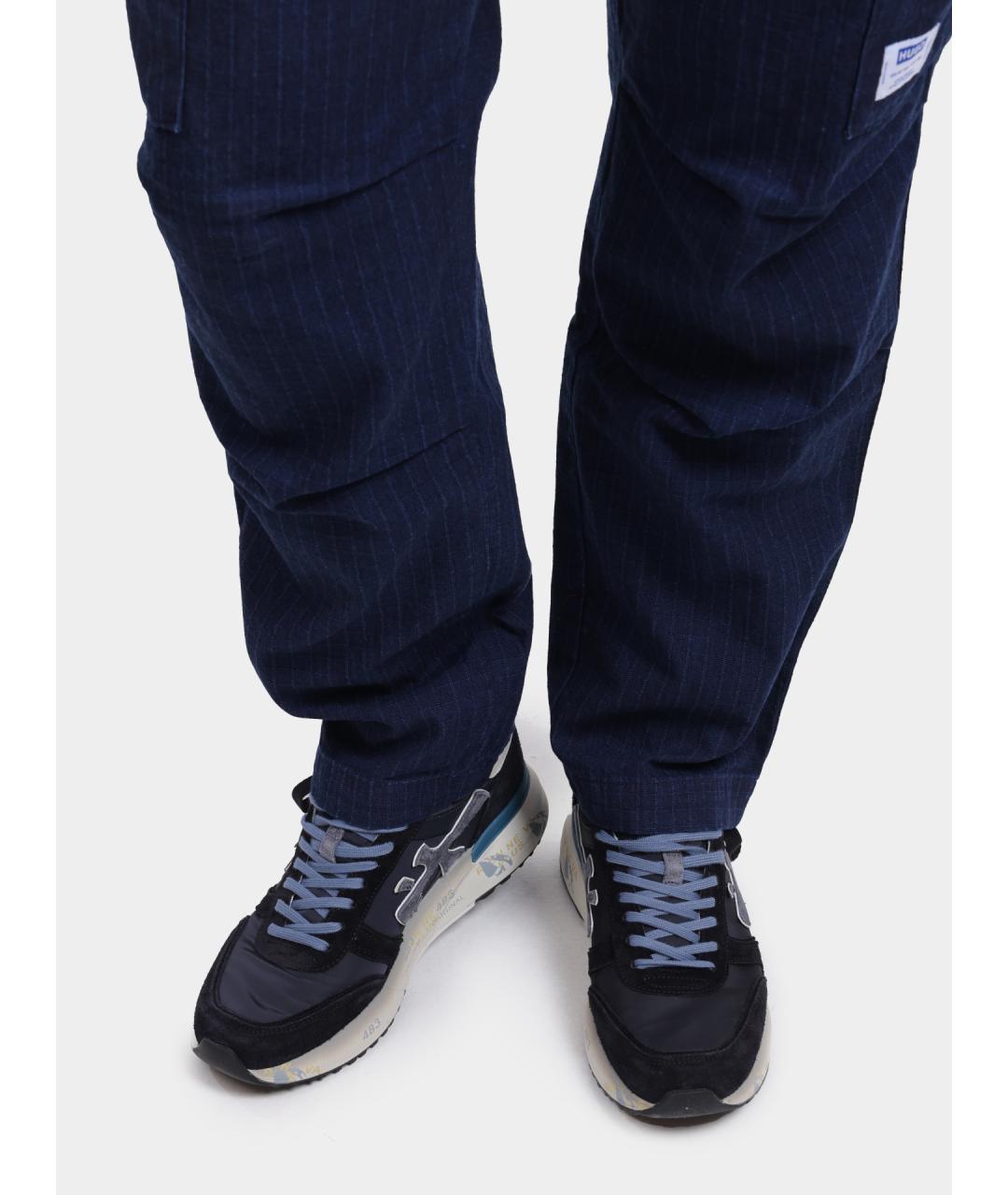 PREMIATA Темно-синие замшевые низкие кроссовки / кеды, фото 6