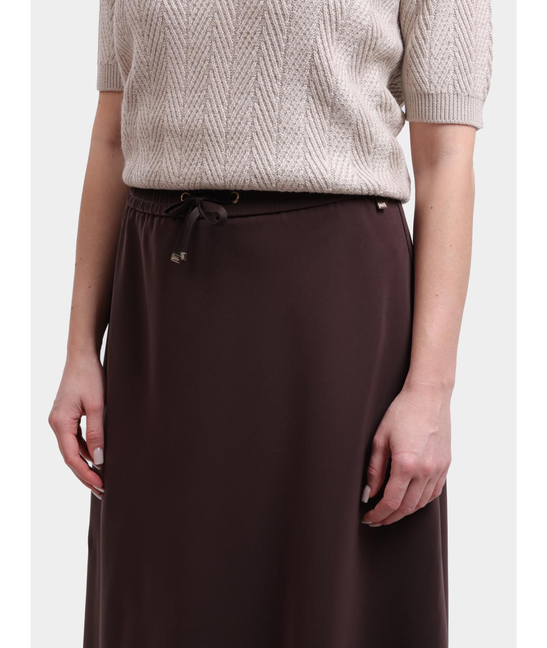 HERNO Коричневая юбка миди, фото 4
