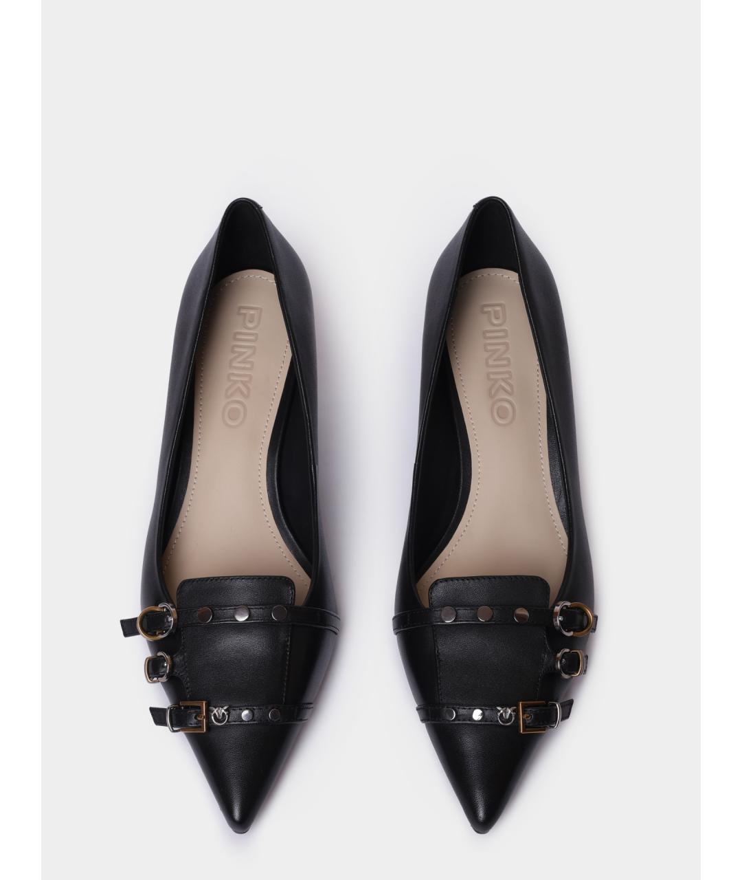 PINKO Черные кожаные туфли, фото 3