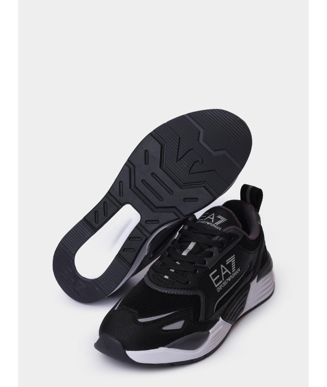 EA7 Черные низкие кроссовки / кеды, фото 4