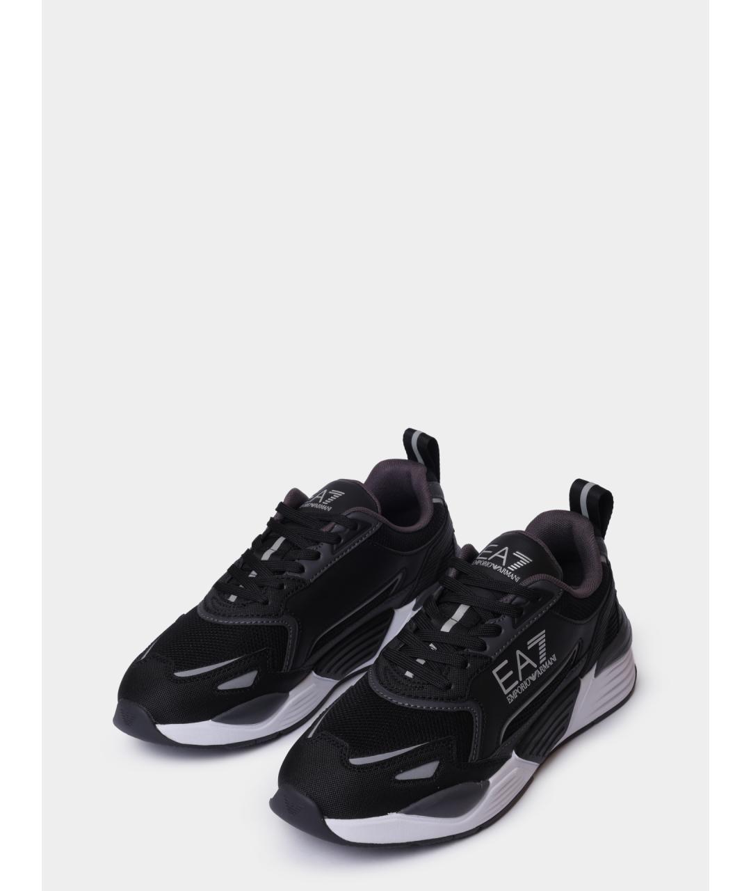 EA7 Черные низкие кроссовки / кеды, фото 2