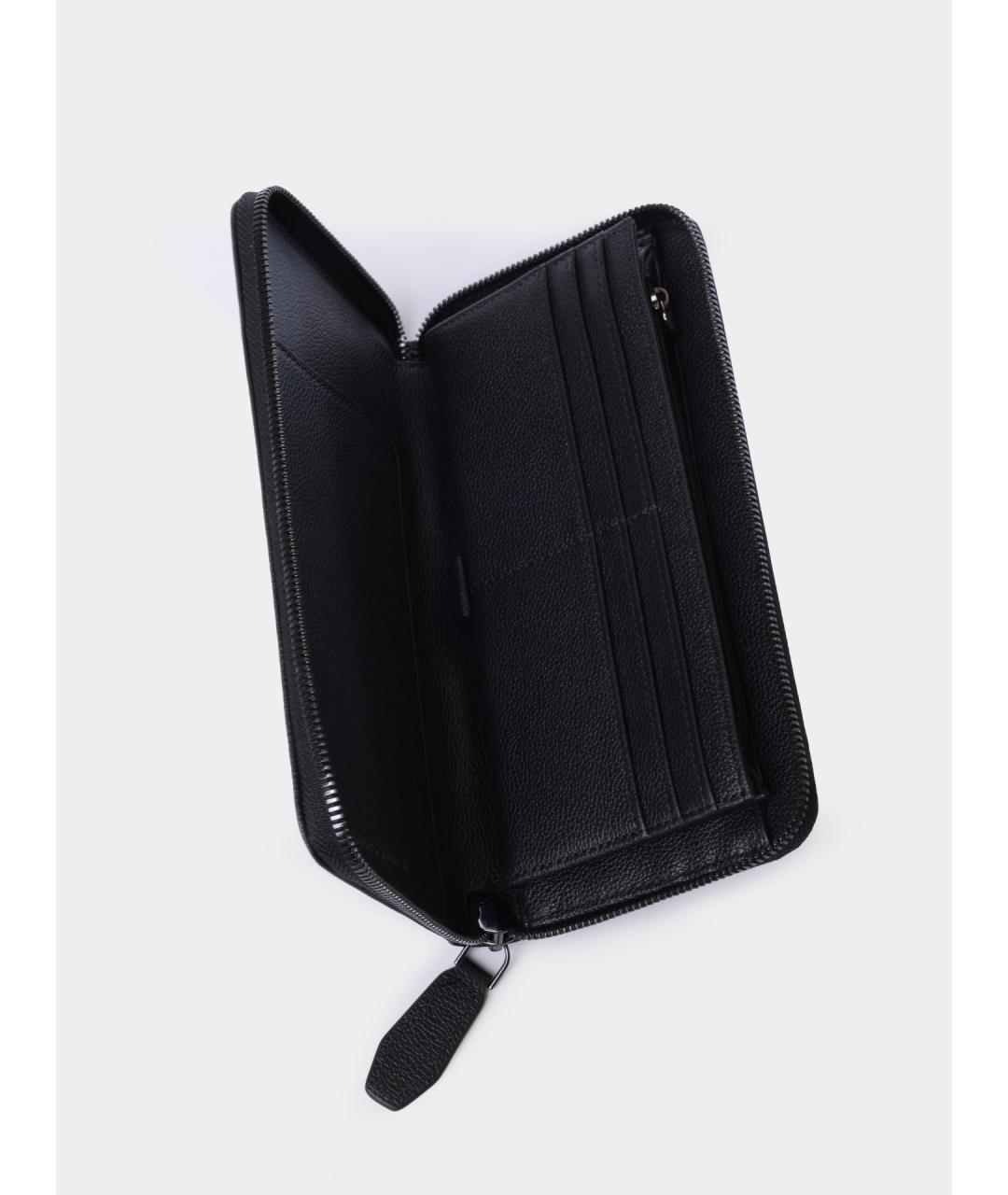 EMPORIO ARMANI Черный кожаный кошелек, фото 4