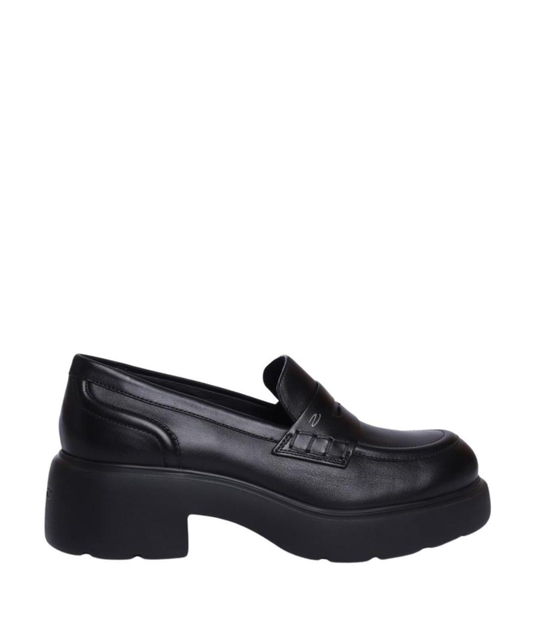 SANTONI Черные кожаные лоферы, фото 1