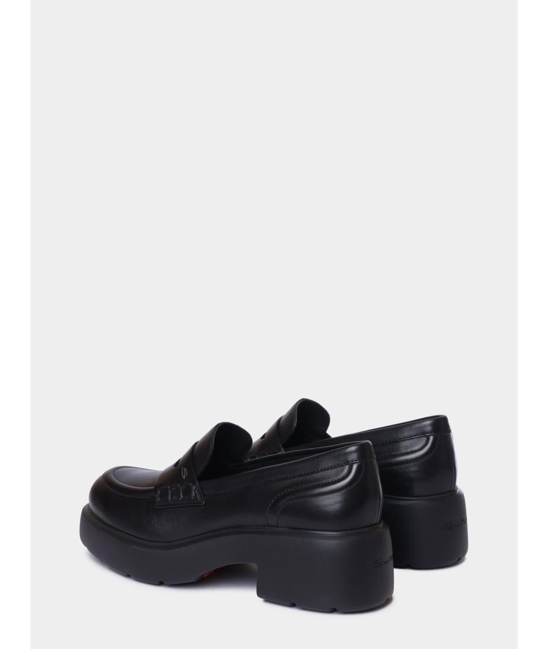 SANTONI Черные кожаные лоферы, фото 6