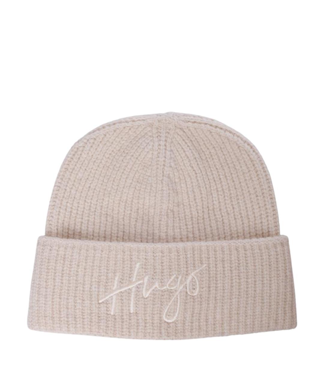 HUGO Белая шапка, фото 1