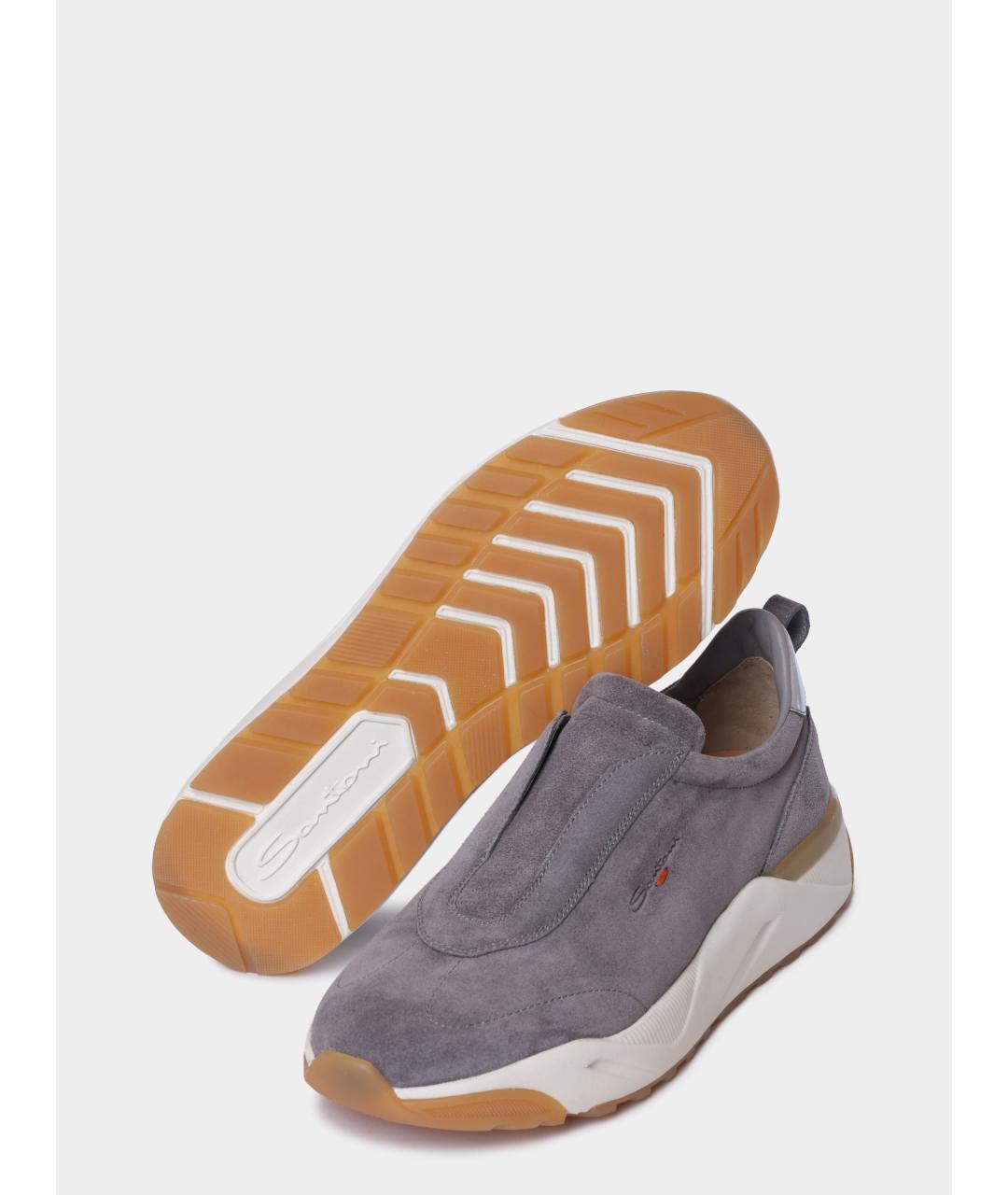 SANTONI Замшевые кроссовки, фото 4