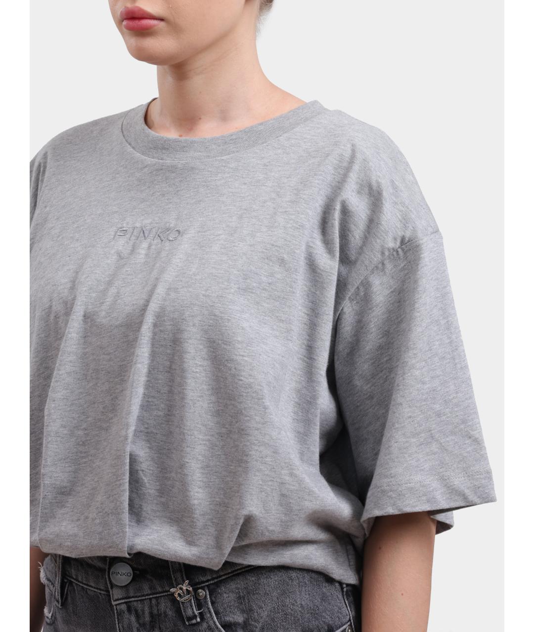 PINKO Серая футболка, фото 4