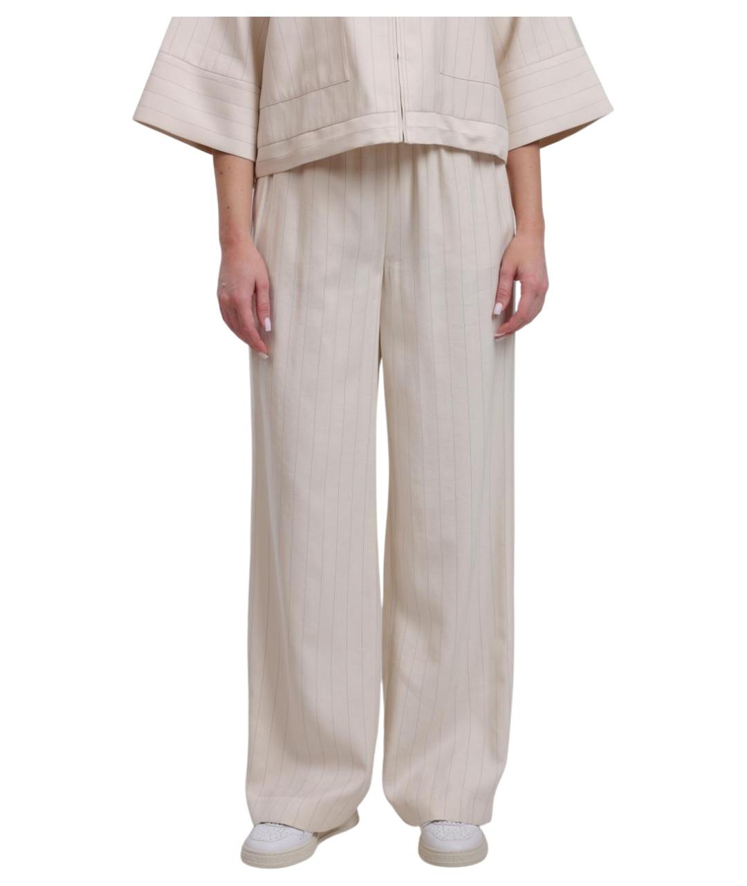 LIU JO Бежевые прямые брюки, фото 1