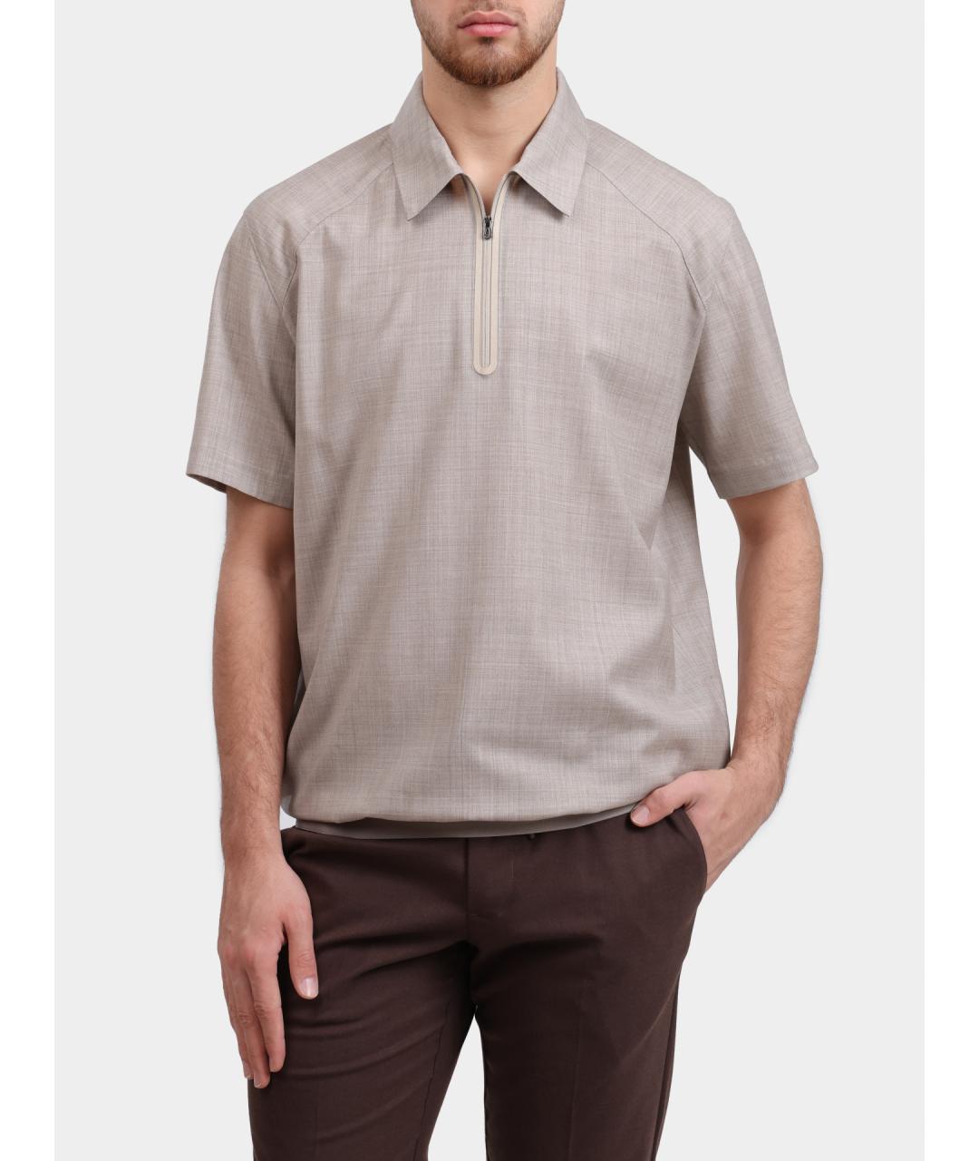 SEASE Бежевое поло с коротким рукавом, фото 6