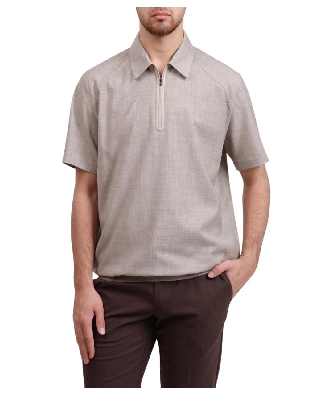 SEASE Бежевое поло с коротким рукавом, фото 1