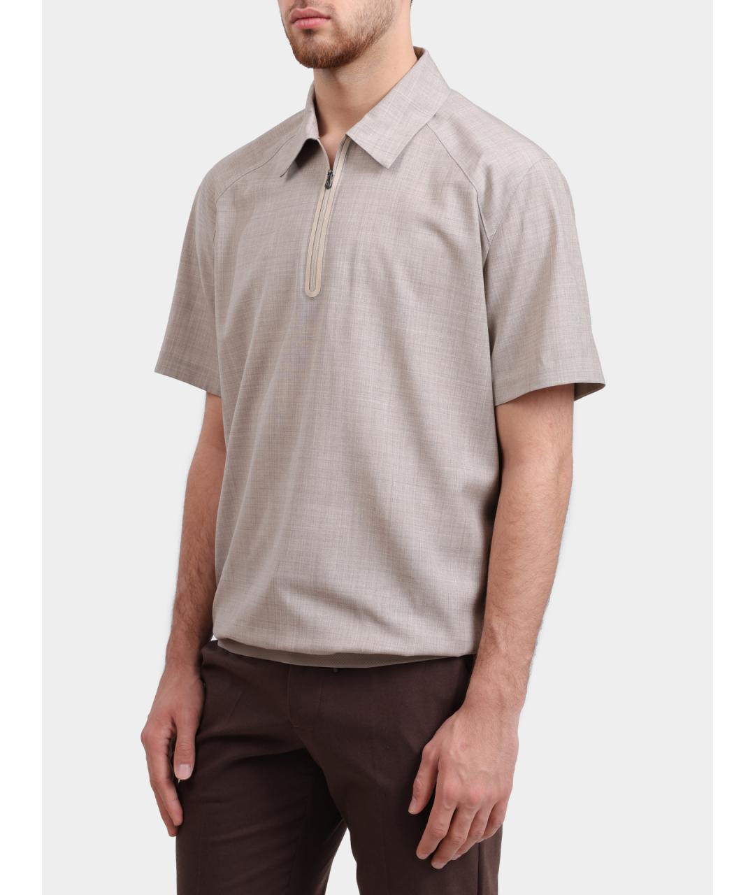 SEASE Бежевое поло с коротким рукавом, фото 3