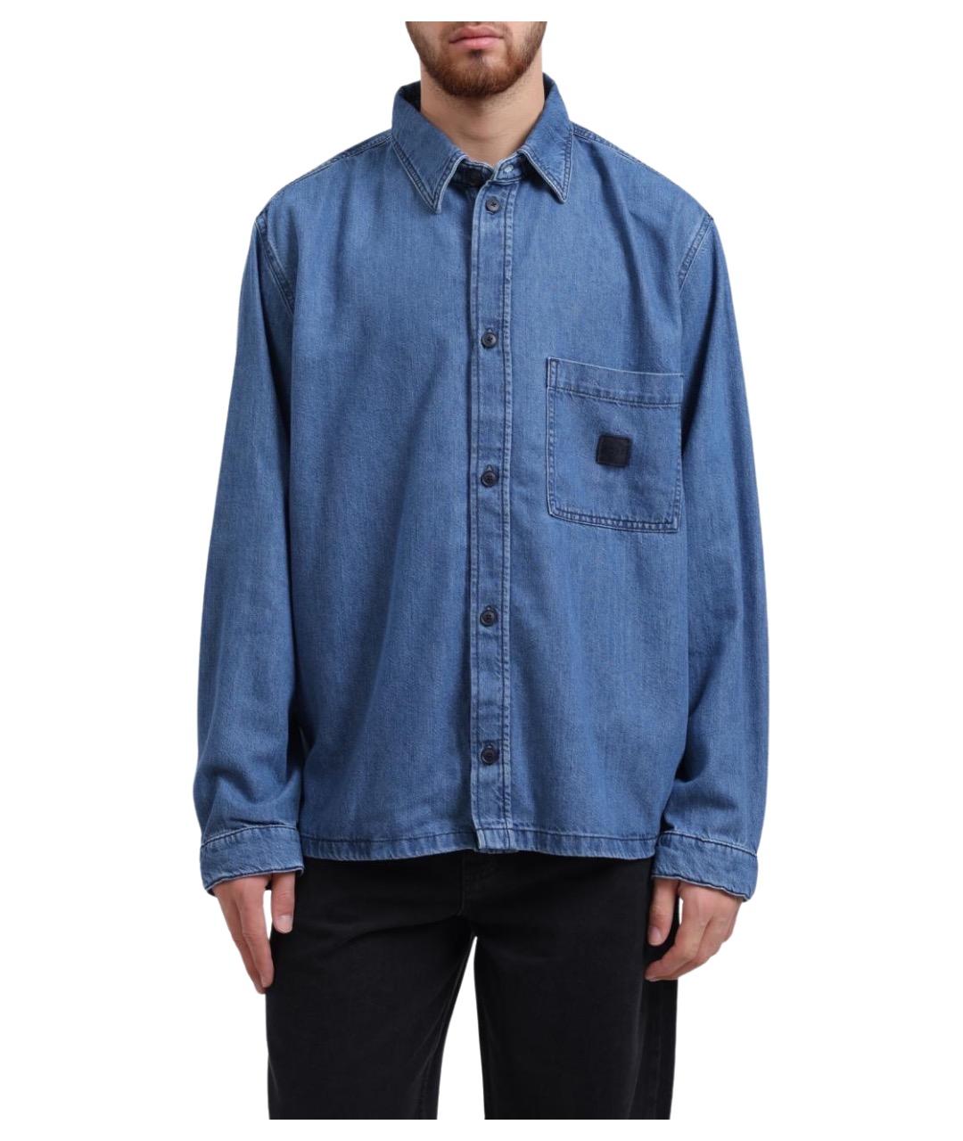 HUGO BOSS Синяя хлопковая кэжуал рубашка, фото 1