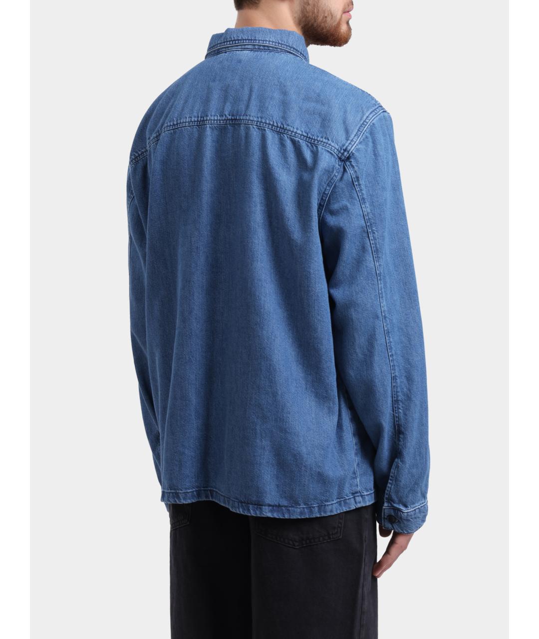 HUGO BOSS Синяя хлопковая кэжуал рубашка, фото 5