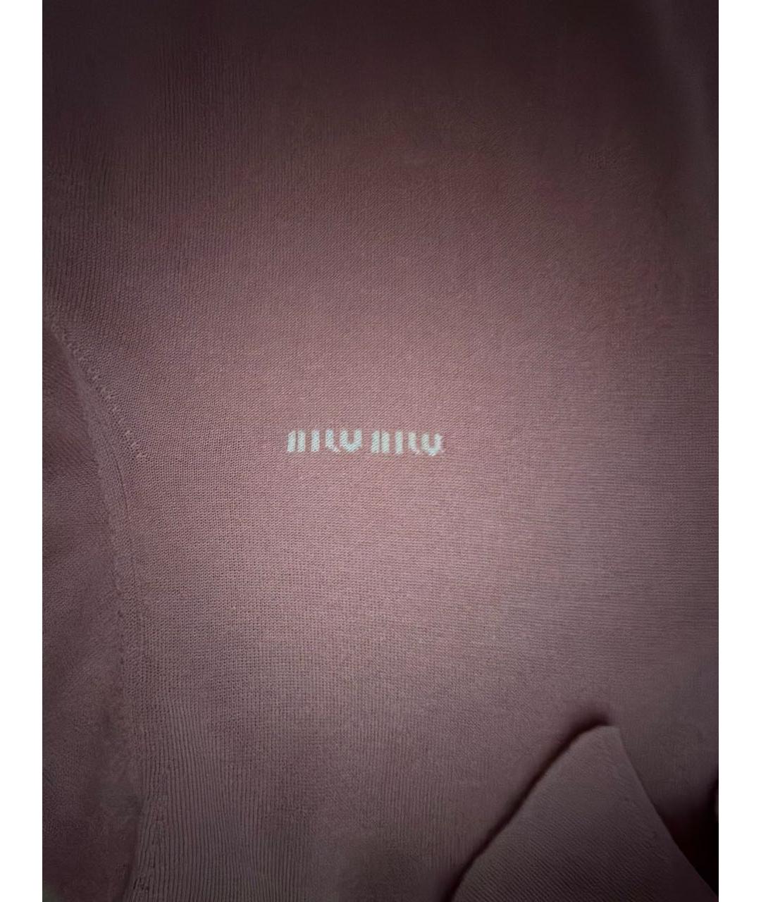MIU MIU Розовая кашемировая футболка, фото 2